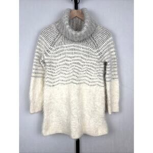 Sleeping on Snow Anthropologie Alpaca Wool Blend Eyelash Sweater L Cream Cozy